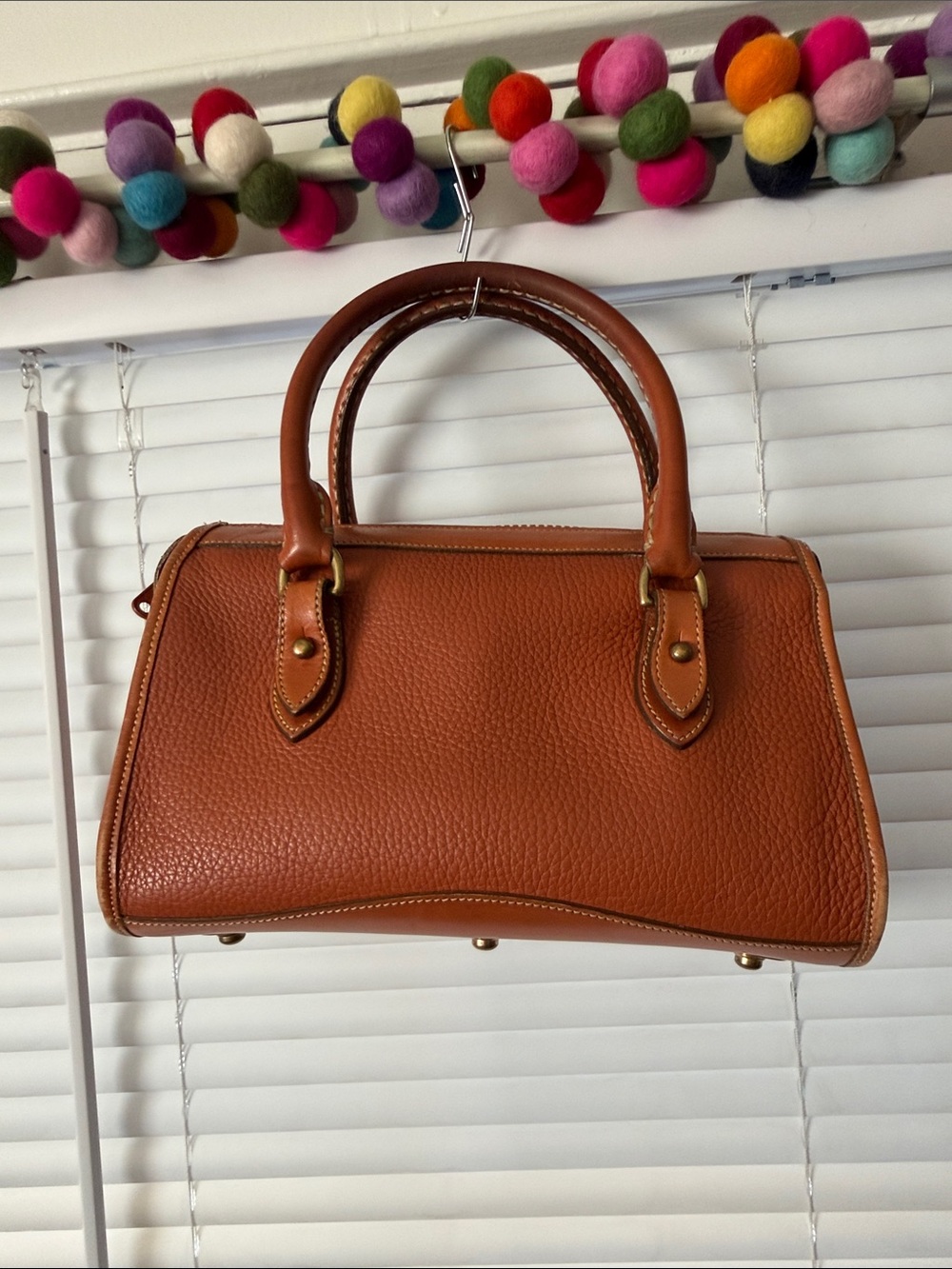 Dooney & Bourke Vintage Pebbled Leather Satchel - Tan Brown - Picture 9 of 16